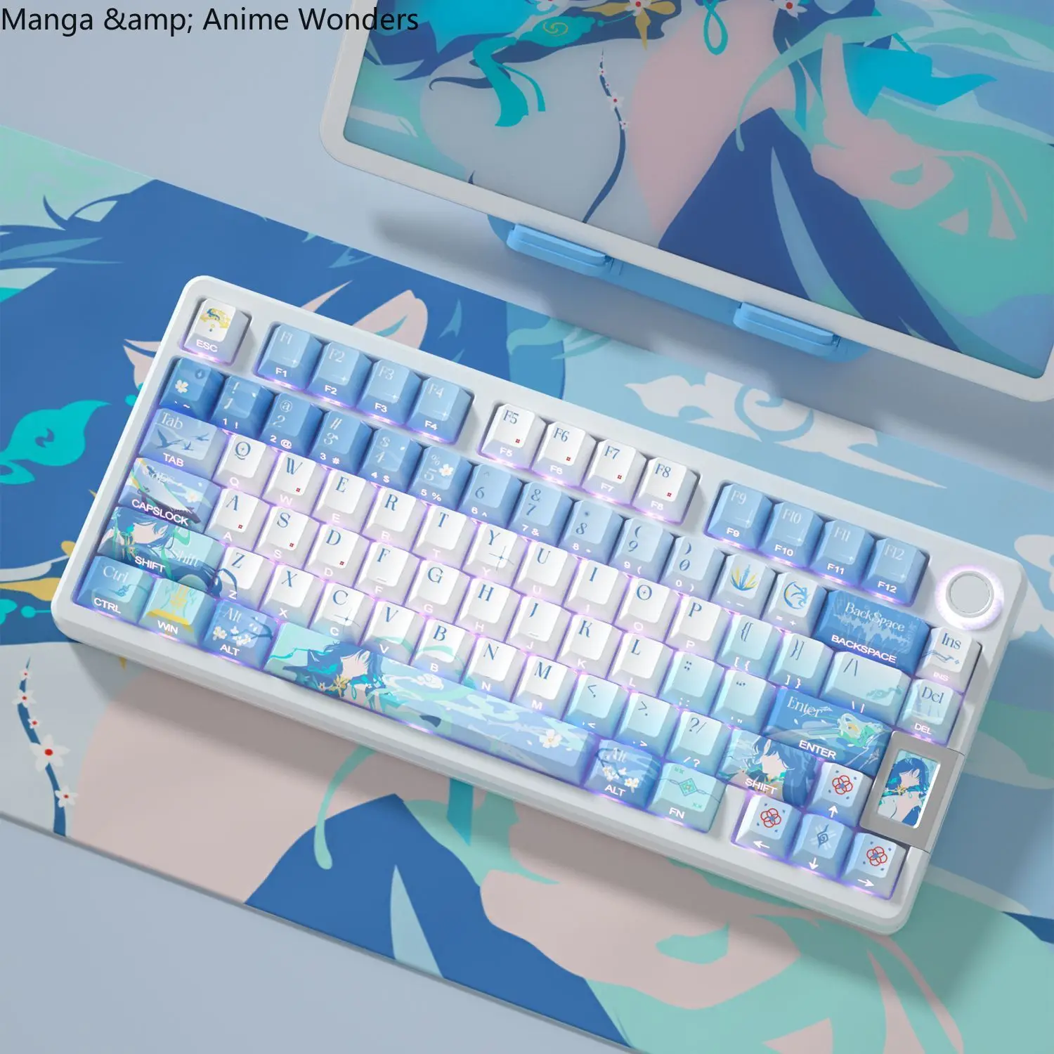 Role Play Keys Wuthering Waves Qingxiao Keycaps Game PBT Cherry Profile for Mechanical Keyboard Birthday Gift Xmas Cosplay Anime