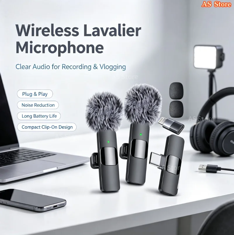 Micrófono de solapa inalámbrico mini portátil para transmisiones en vivo, juegos, grabación de audio y video en iPhone y Android 3