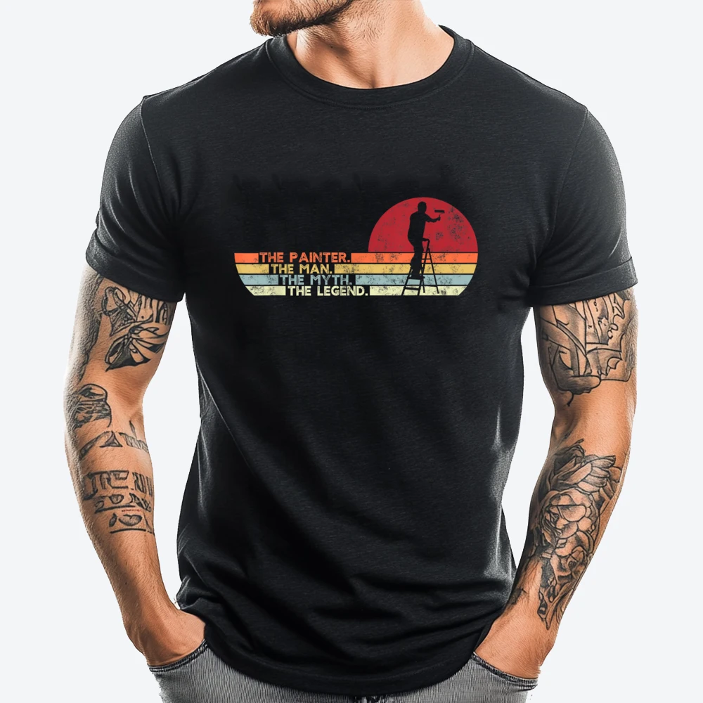 

Painter The Man Myth Legend Style House Er Dad Luxury Clothing Man Clothes Graphic Tee Shirt National Flag Day
