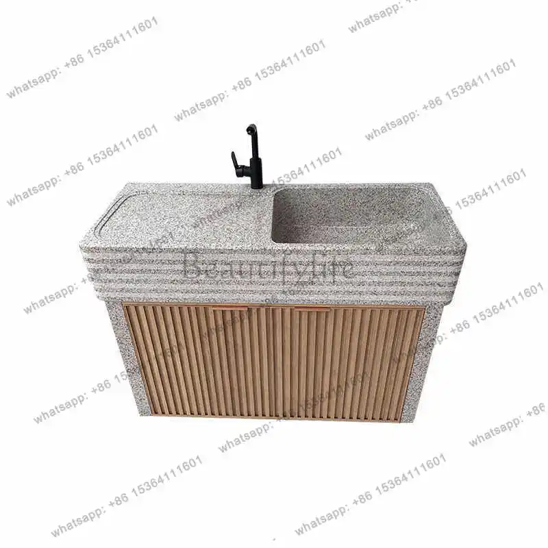 Yard stone wash basin outdoor integrated countertop marble outdoor garden laundry pool