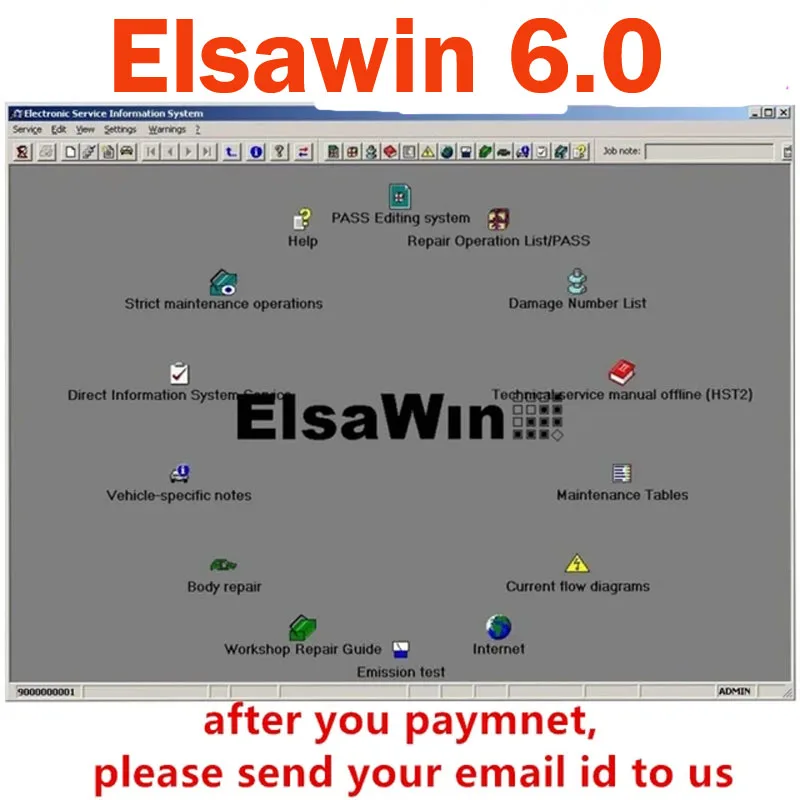 Elsawin 6.0 Software di riparazione automatica funziona V-w 5.3 Au-di Elsa Win 6.0 per strumenti diagnostici di riparazione automatica Vw