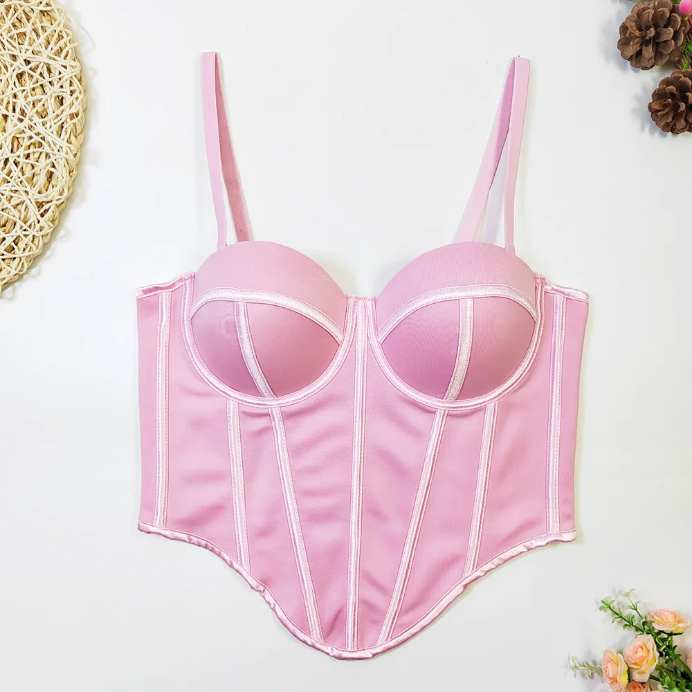 Summer Women Corset Tube Top Bra Party Club Cropped Tops Sexy Bustier Push Up Bralet Lingerie Camisole Plus Size Removable Strap