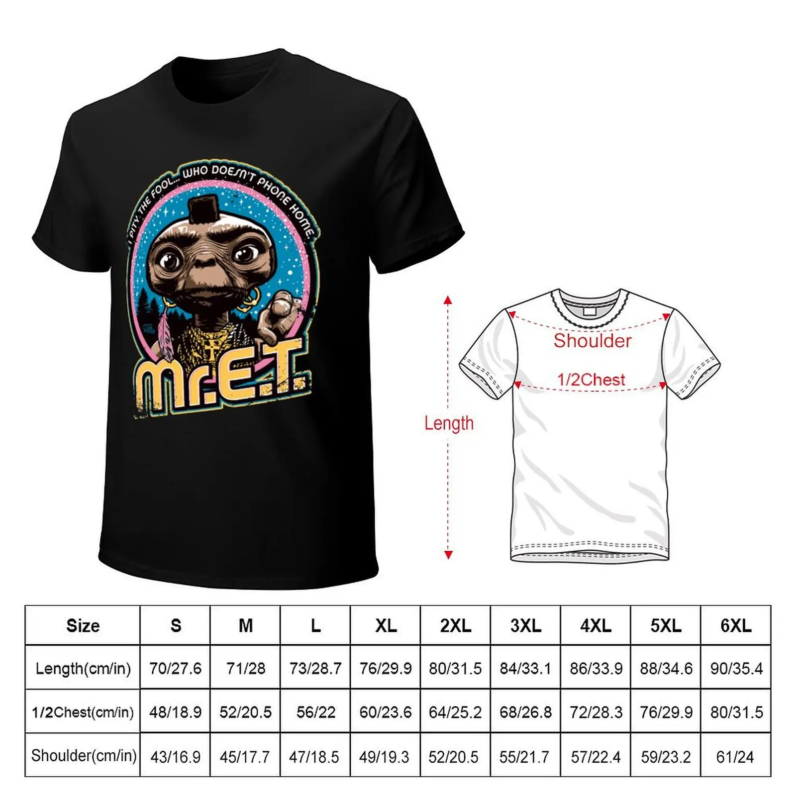 Mr. E.T. - 80s Retro Vintage Mash-Up T-Shirt Ultra Soft Breathable Tee Top