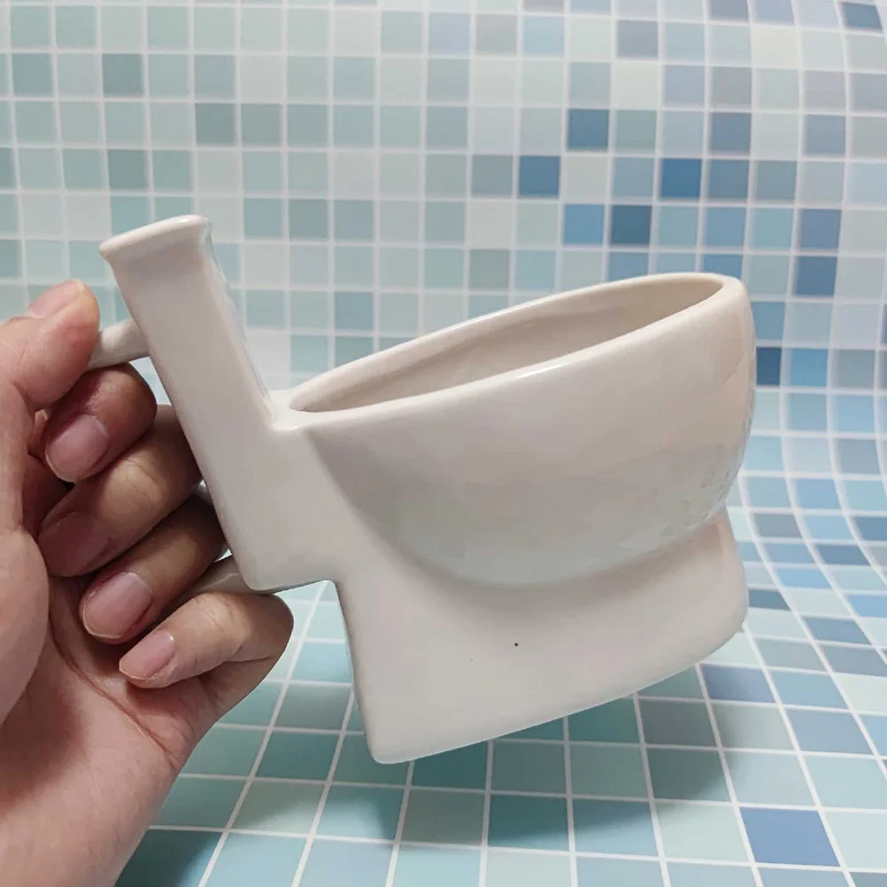 كوب سيراميك على شكل مرحاض، زجاجة مياه مبتكرة، كوب مبتكر، سهل التنظيف، مكتب منزلي، استخدم عنصر ديكور مضحك مناسب لـ