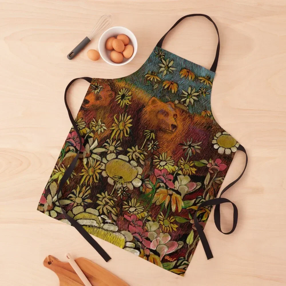 

Bears in the Garden Apron Waterproof Men's Kitchen christmas kitchen Apron