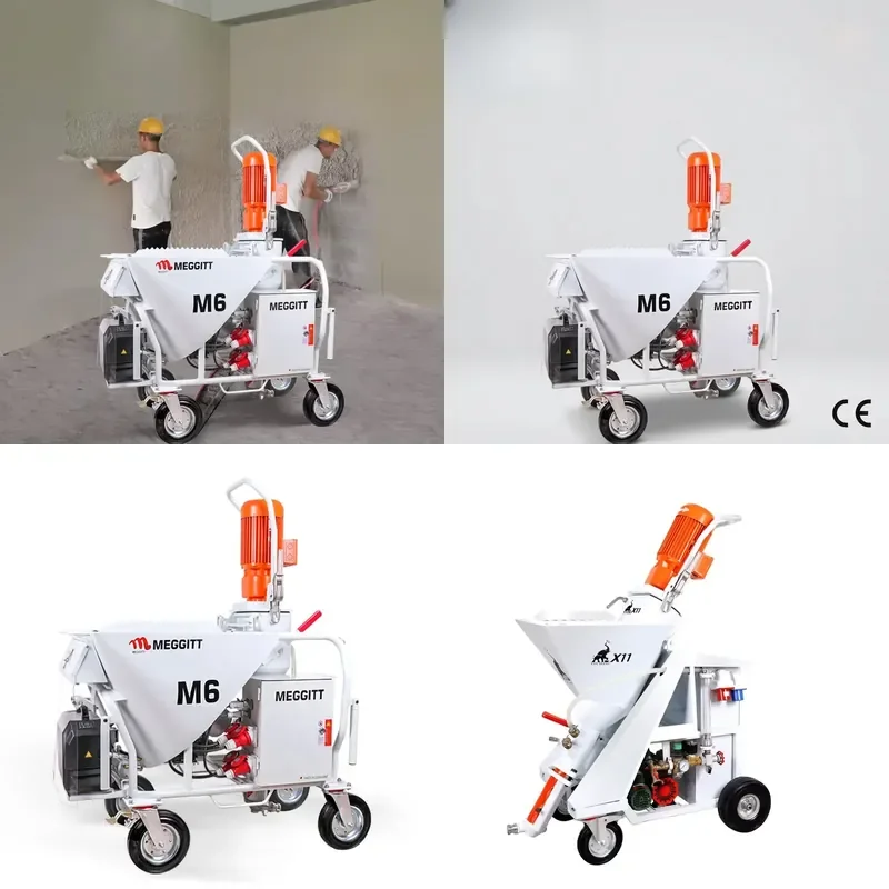 for MEGGITT M6 Gypsum Spraying Mortar Plastering Machine G5C G4 Plaster Station with Engine Motor 220V 380V 8KW High Quality