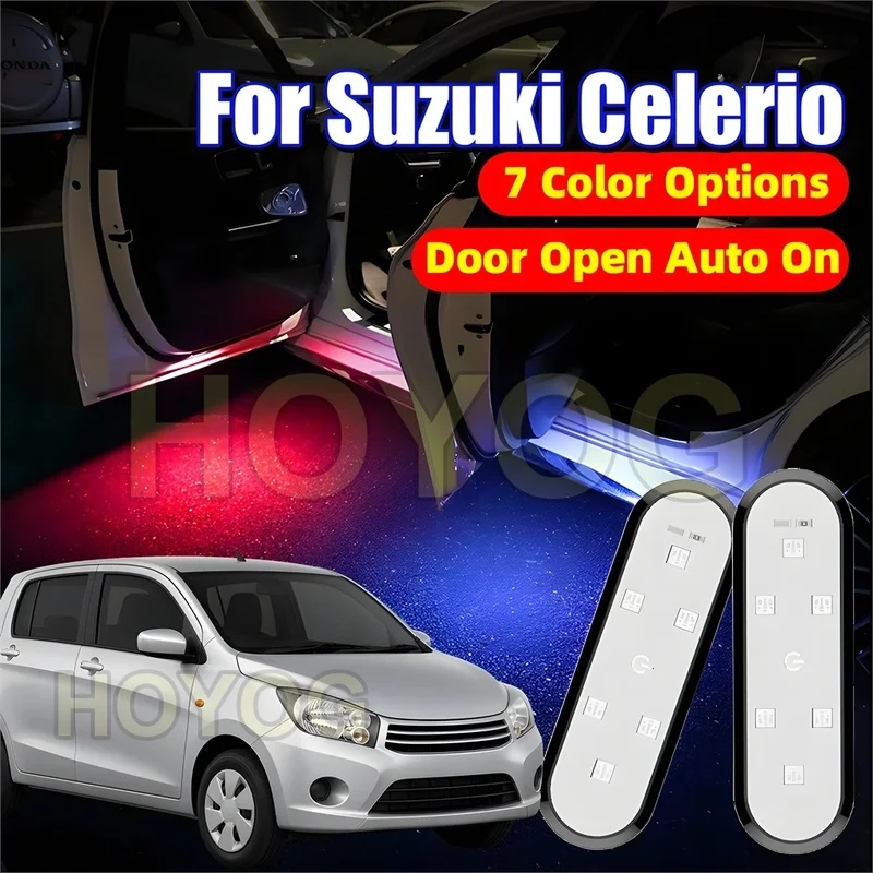 For Suzuki Celerio 2014-2026 USB Rechargeable 1-4pcs Car Door Warning Light featuring Automatic On/Off for Safer Door Opening