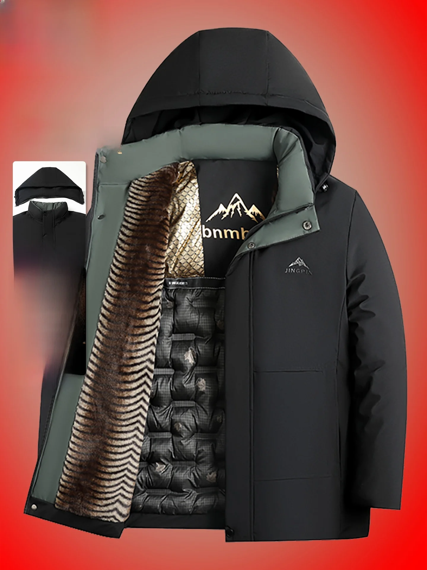 

Men's Winter Thiened Fce Lined Cotton Jaet Warm Outerwear for Middle-Aged And ly TUCANO Branded Faionable Urban...