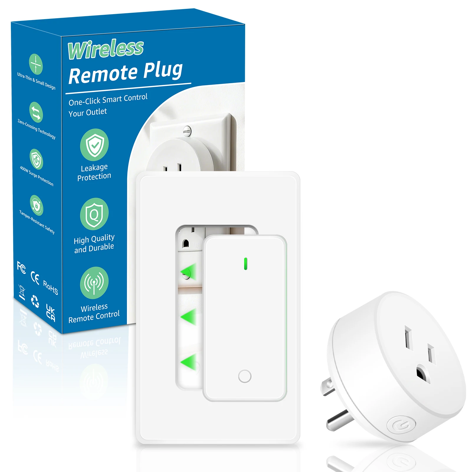 Wireless Remote Control Outlet Plug Kit 15A/1500W 500ft RF Range, No Wiring, On Off Power Switch, Wireless Light Switch for Household Appliances