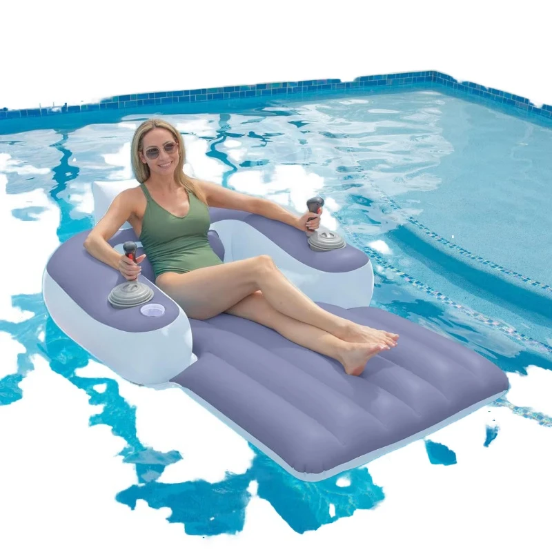 Inflatable electric floating lounge chair Adult PVC built-in propeller Outdoor swimming pool
