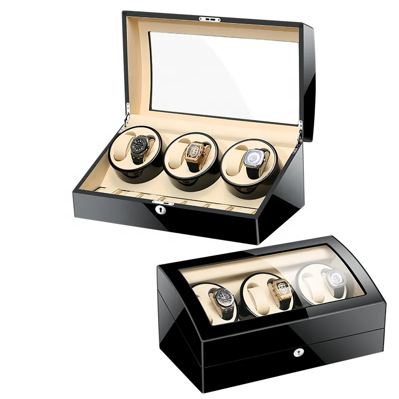 Wholesale Unique New Model Design Automatic 6 Slots Plus 7 Storage Winder Watch Box Watch Safe Winder Custom Logo Luxury