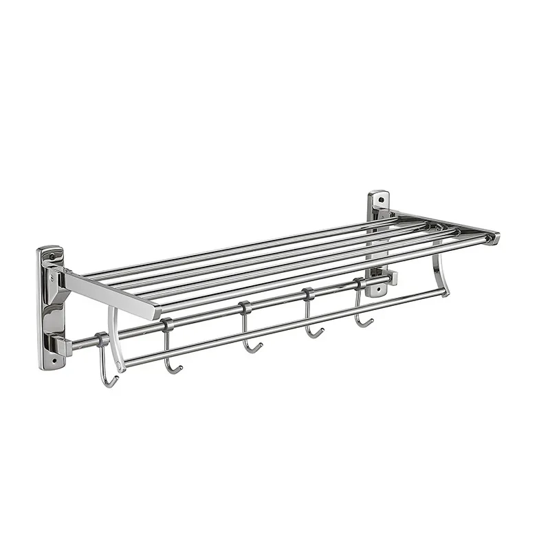 Hotel hotel bathroom toilet rack 304 stainless steel folding towel rack bath towel rack source factory