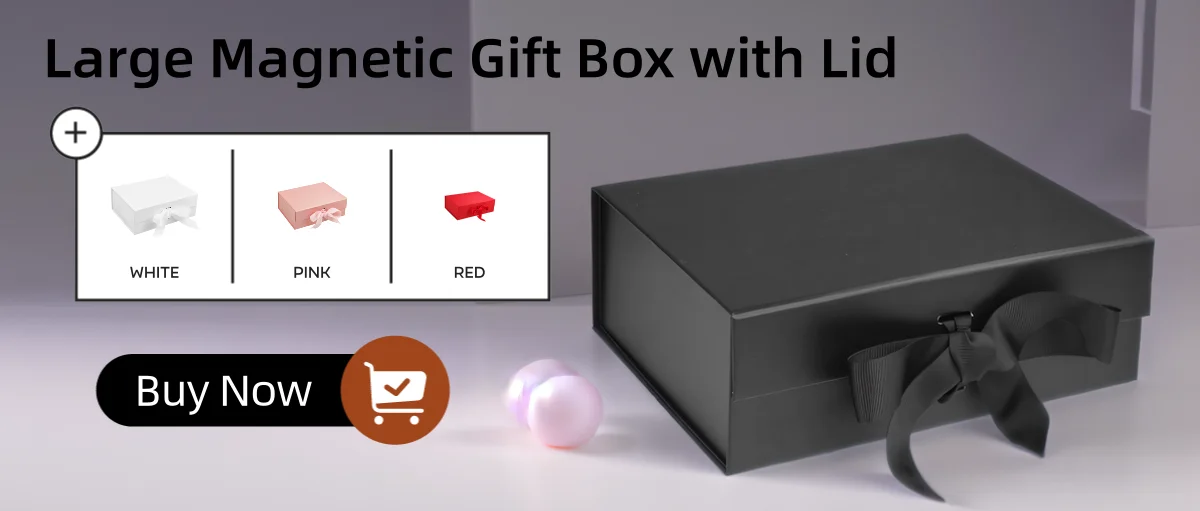 20 x 18 x 8 cm große magnetische Geschenkbox mit Deckel für Geschenke, rechteckige, zusammenklappbare Pappschachtel für die Verpackung von Heiratsanträge und Geburtstagsgeschenken – Detail 3