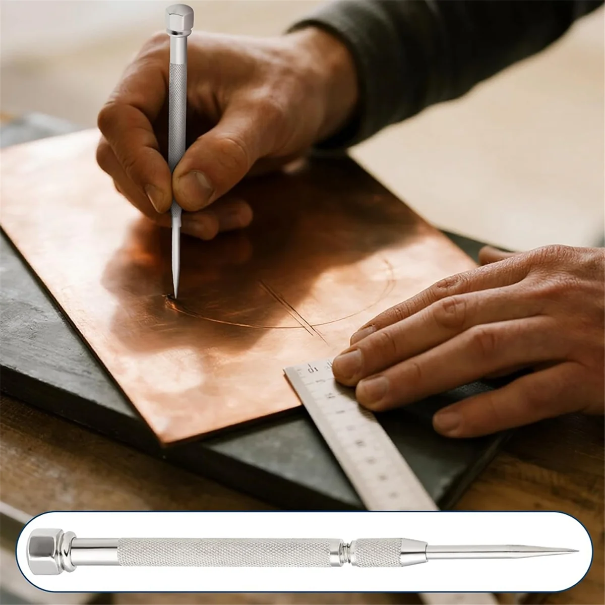 A83Z Pocket Scriber Tool, Carbide Steel Metal Engraving Pen with Carbide Tip for Welding/Glass/Metal Marking Tool