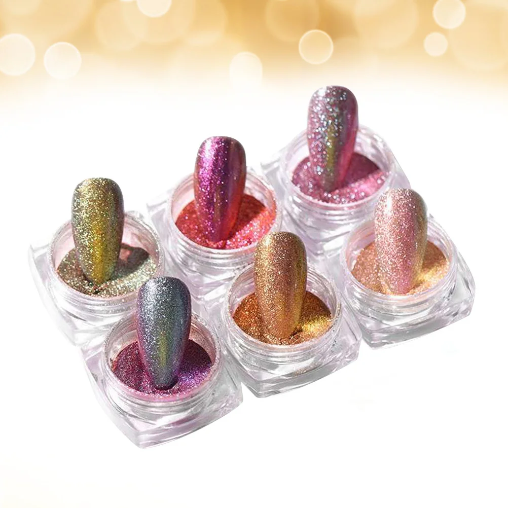 6 pezzi 6 colori set di polvere per sabbie mobili manicure luccichio glitter accessori per nail art fai da te perfetto per uso professionale domestico