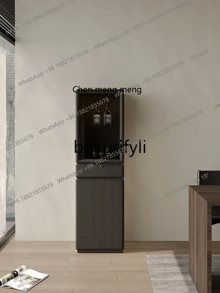 

FFFFItalian minimalist living room storage side cabinet, modern simple solid wood decorative wine cabinet H