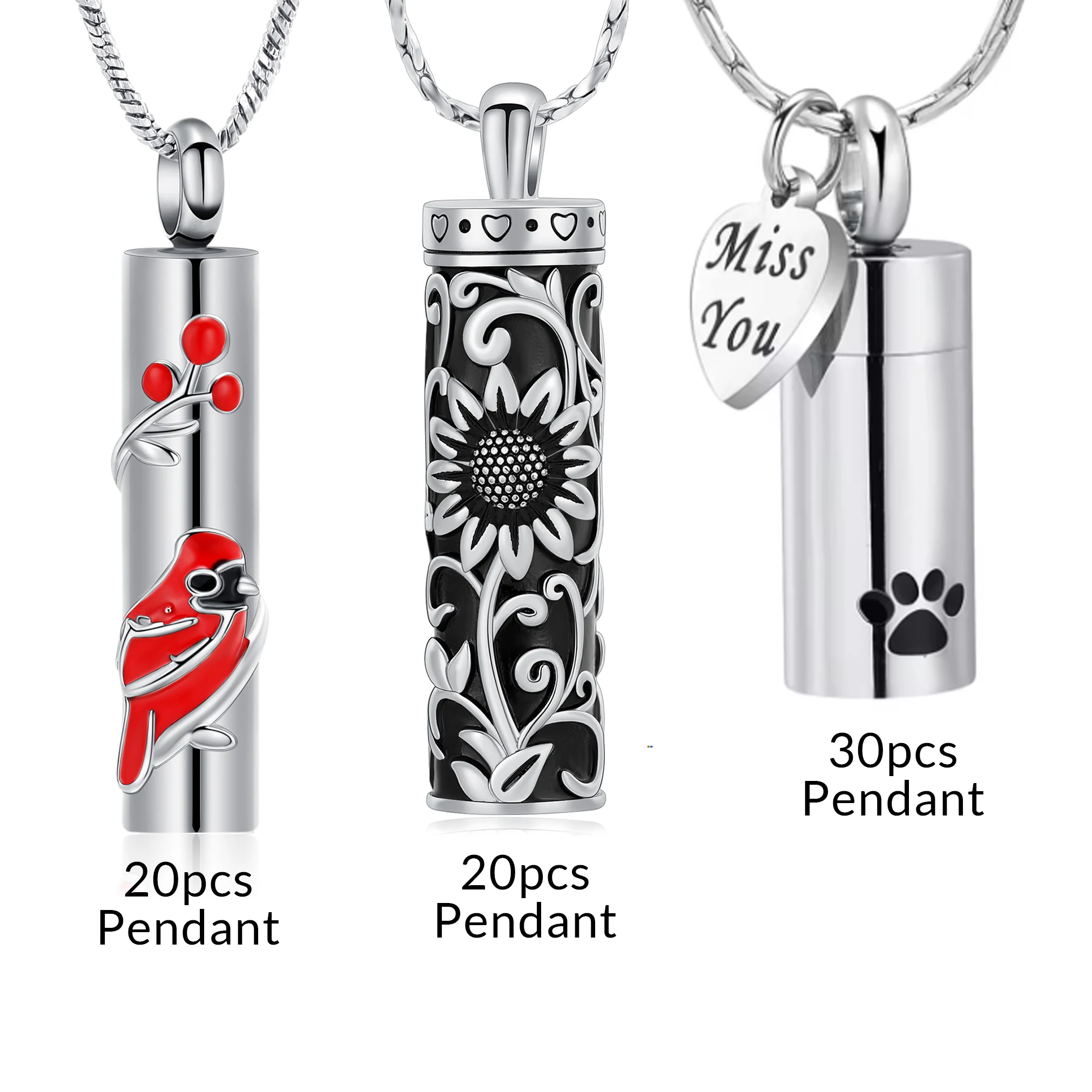 

70pcs Urn Necklace for Ashes Cylinder Cremation Jewelry for Women Men Memorial Ashes Keepsake Necklace