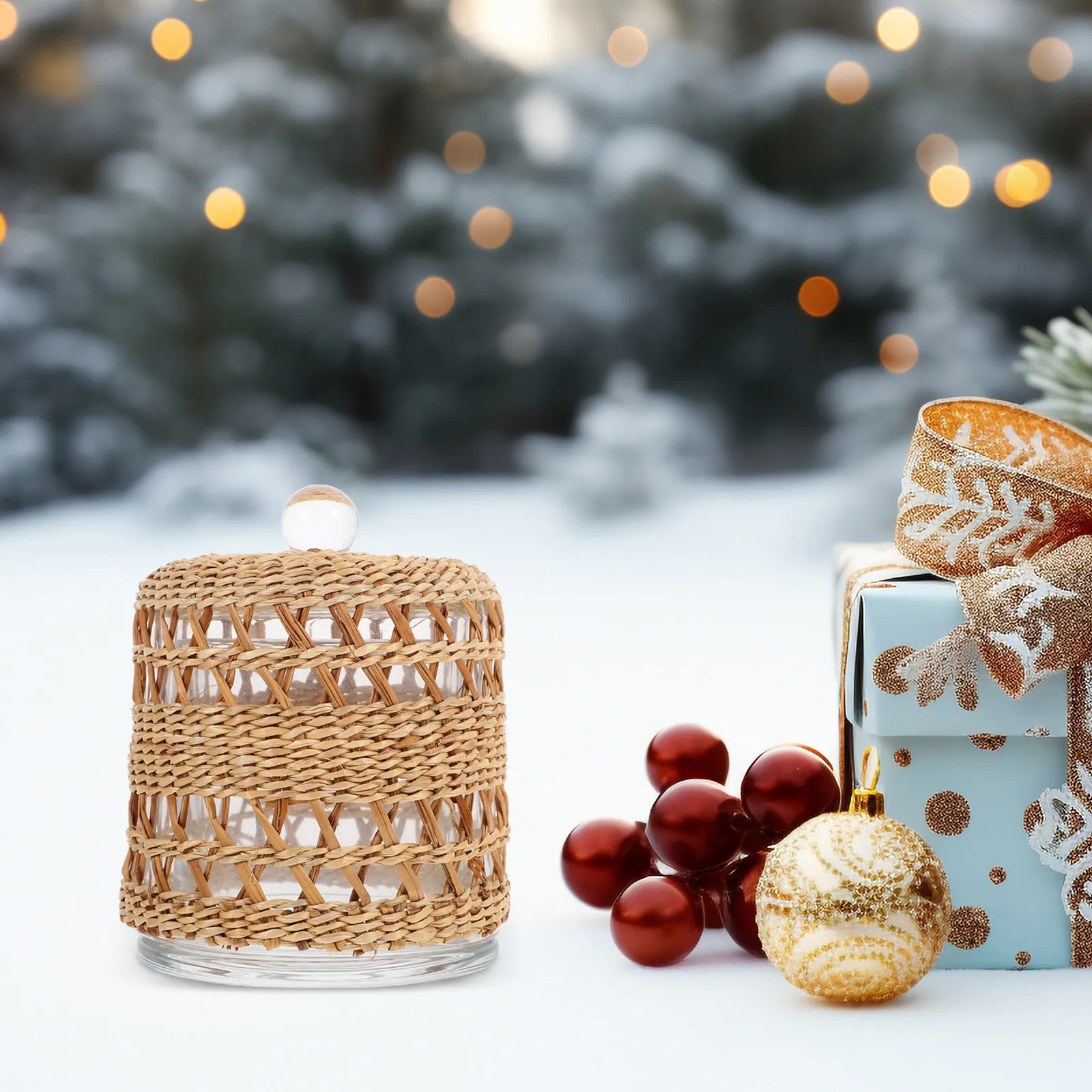 

Glass Dome Rattan Wrapped Transparent Cloche For Diy Home Decor Bedroom Living Room Vintage Holder Glass