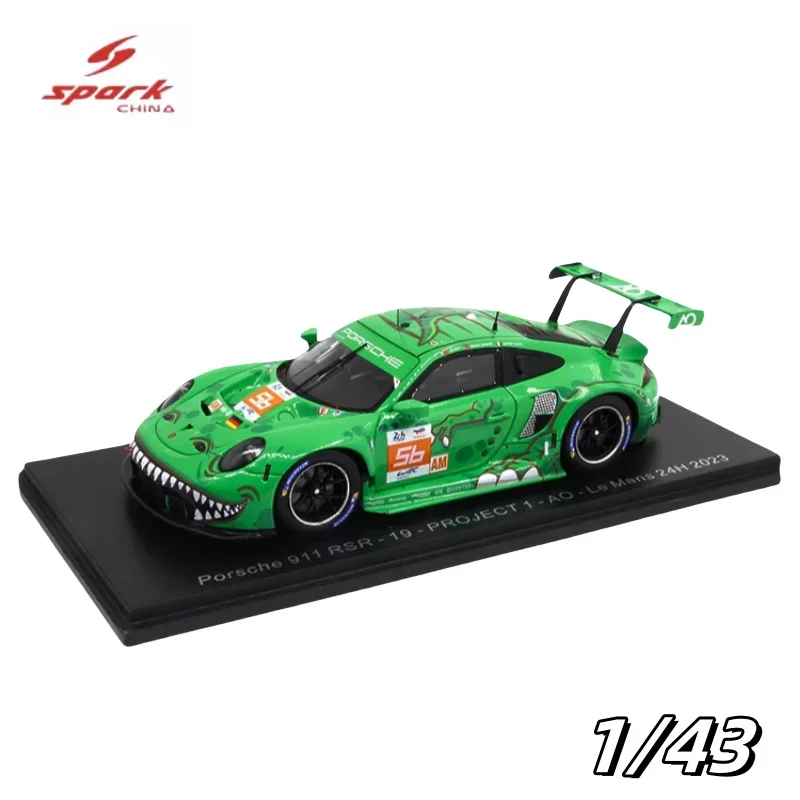 Spark 1/43 Porsche 911 RSR Le Mans 2023 Tyrannosaurus Rex alloy model, children's collection toys, holiday gifts for children.