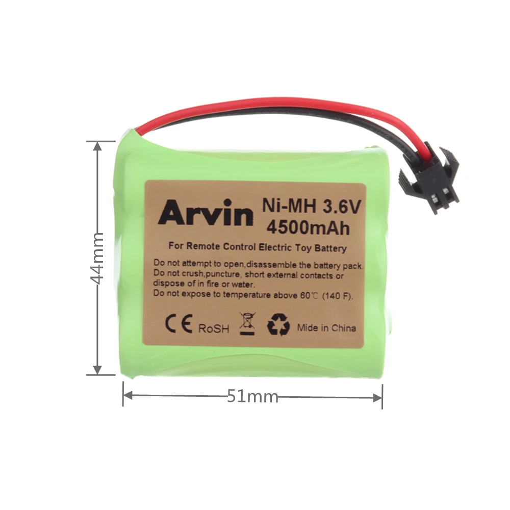 3.6V/4.8V/6V/7.2V/8.4V/9.6V/12v 4500mah ni-mh AA 3000mah batteria ricaricabile per giocattoli telecomandati spina SM per auto elettrica