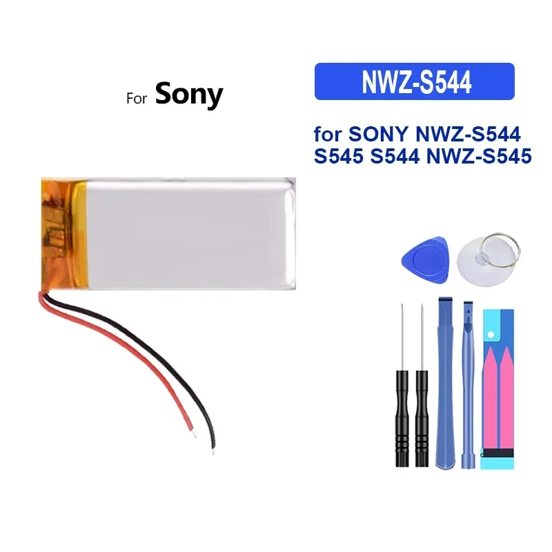 Bateria de substituição para SONY NWZ-S544 S545 S544 NWZ-S545