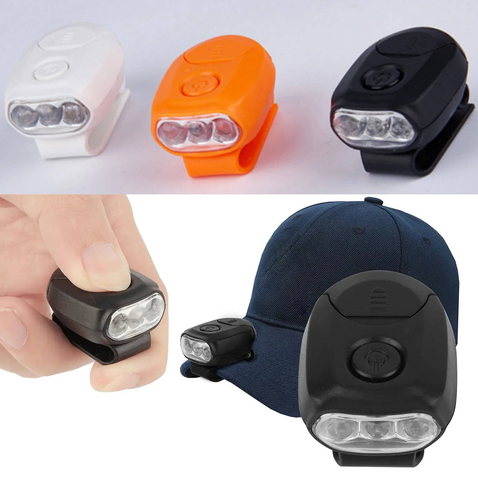 3 LED Clip On Hat Light Portable Ultra-Bright Mini Head Lighting Lamp Baseball Cap Light For Camping Fishing Hiking Torch