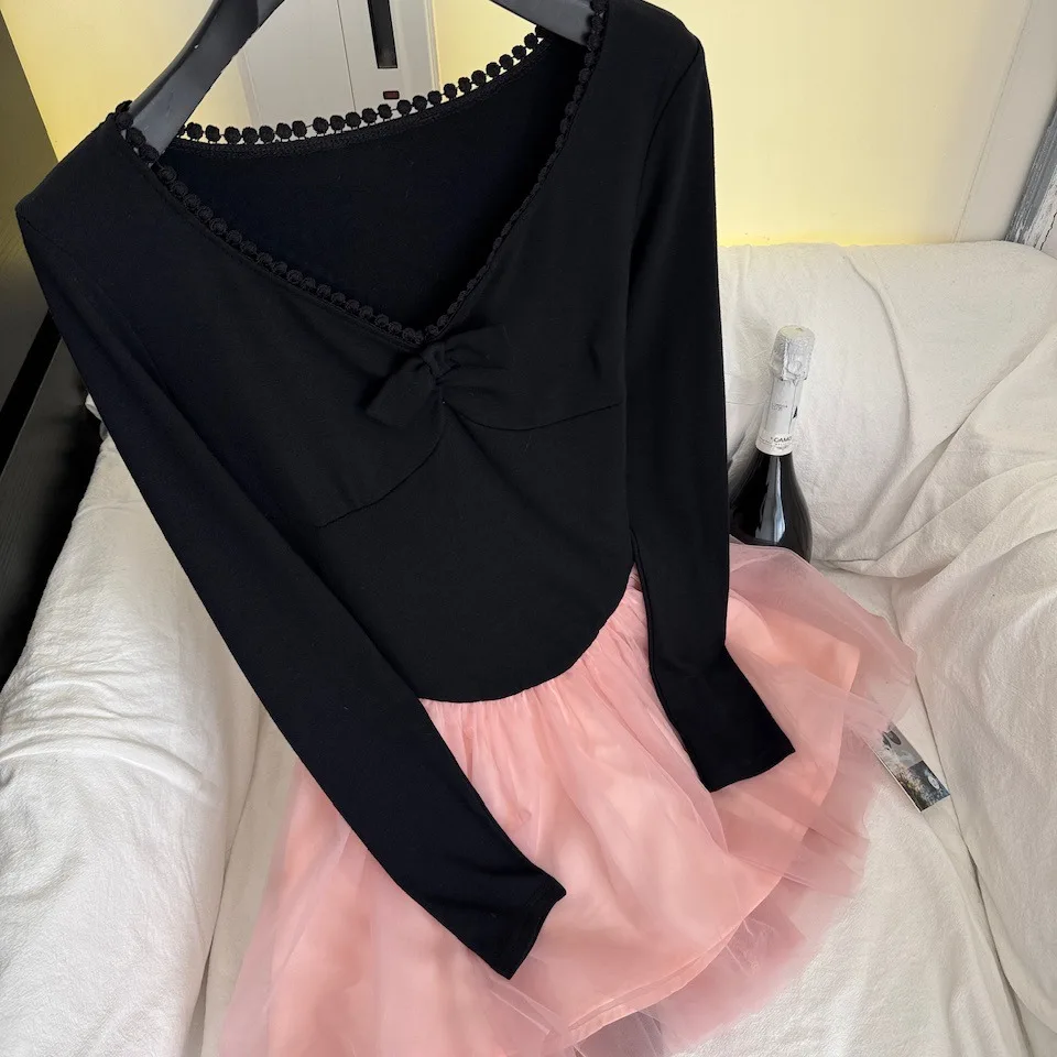 تنورة Ele Long Sve Knot Me Dr النسائية ذات المقاس النحيف على شكل حرف A من ألياف البوليستر النسائية #3