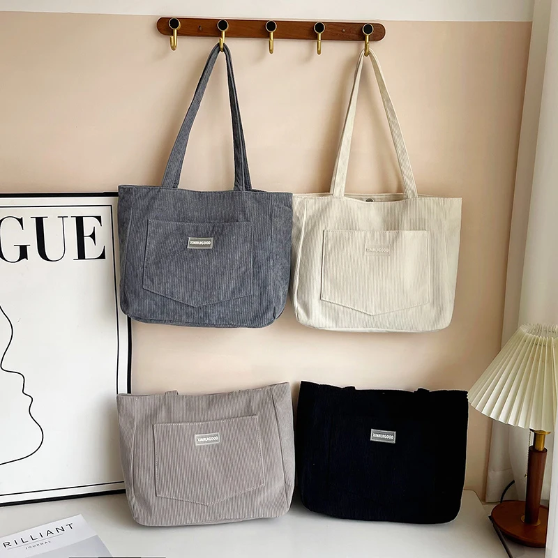 

Вместительная сумка из вельветовой ткани, унисекс, сумка через плечо в студенческом стиле, подходит для поездок на работу и в школу.