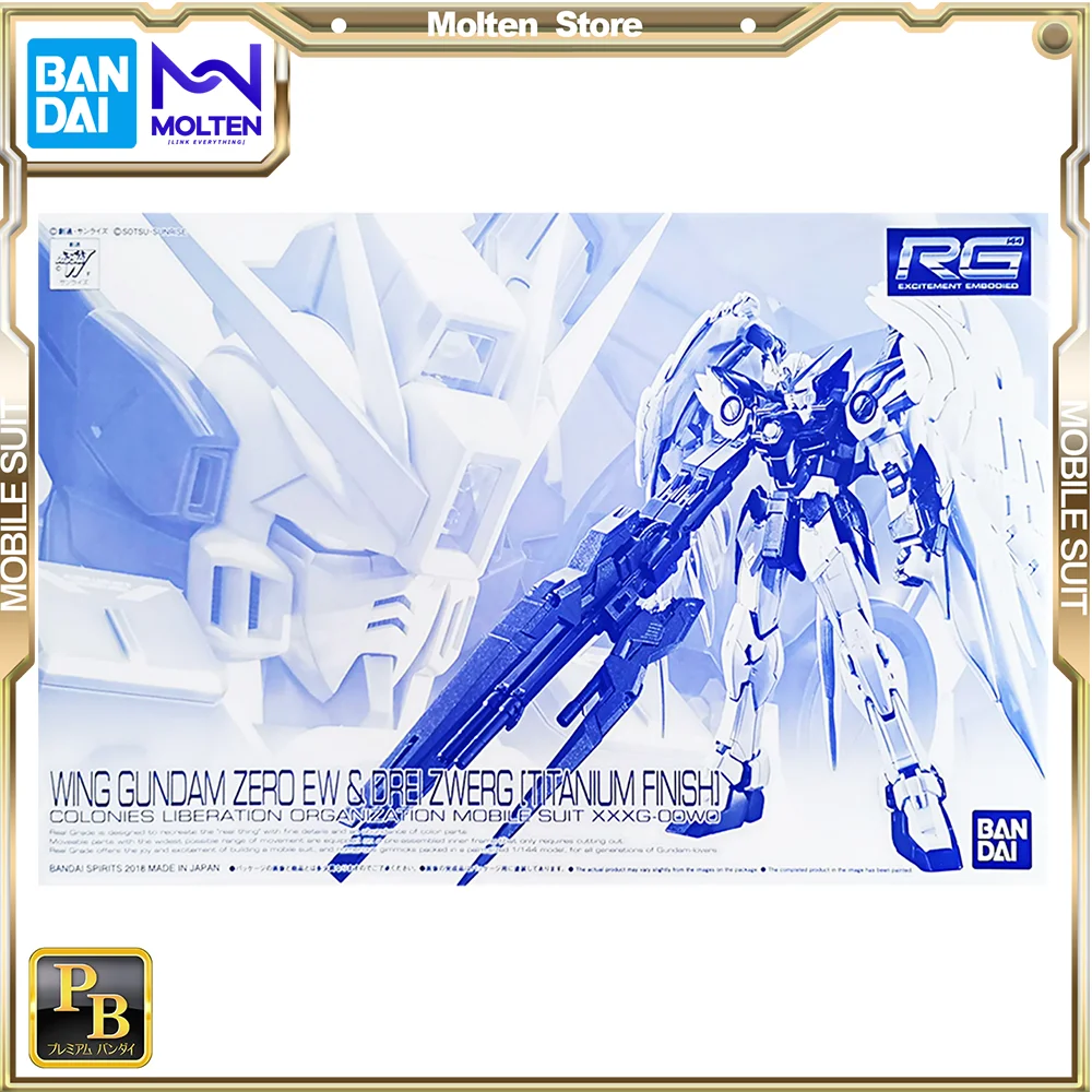 

BANDAI PB RG 1/144 WING GUNDAM ZERO EW & DREI ZWERG [TITANIUM FINISH] Plastic Model Kit Assembly/Assembling Anime Action Figure