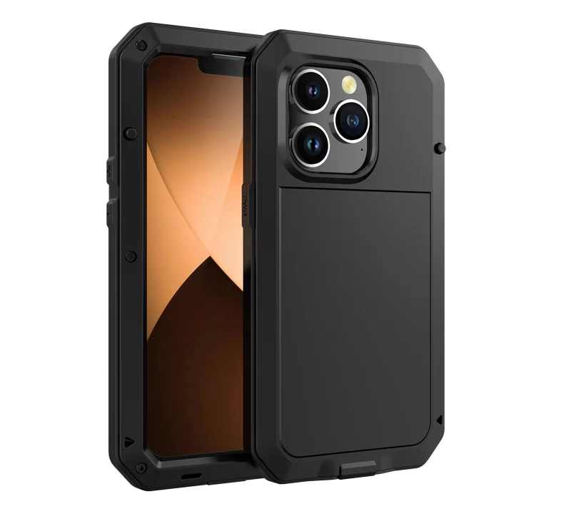 AtomBros IP54 wasserdichte, robuste Metallhülle für iPhone 17 Air 16 15 Pro Max 14 Plus 13 12 Mini 11 mit Gorilla-Glasabdeckung Fundas 4