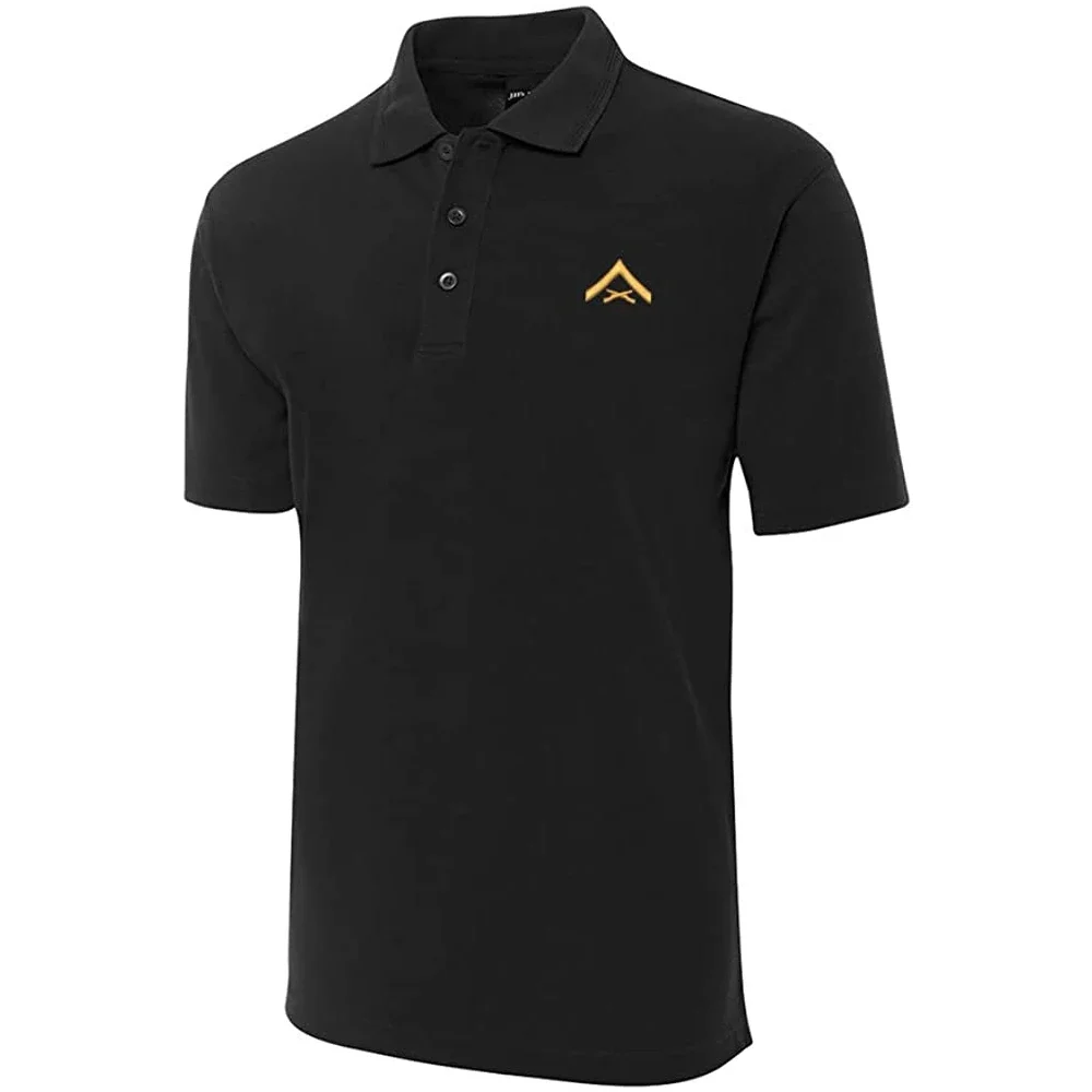 Lyprerazy Golf Shirt US Army Lance Corporal Embroidered Short Sleeve Polo Shirts Classic Embroidery Men's Polo Shirt