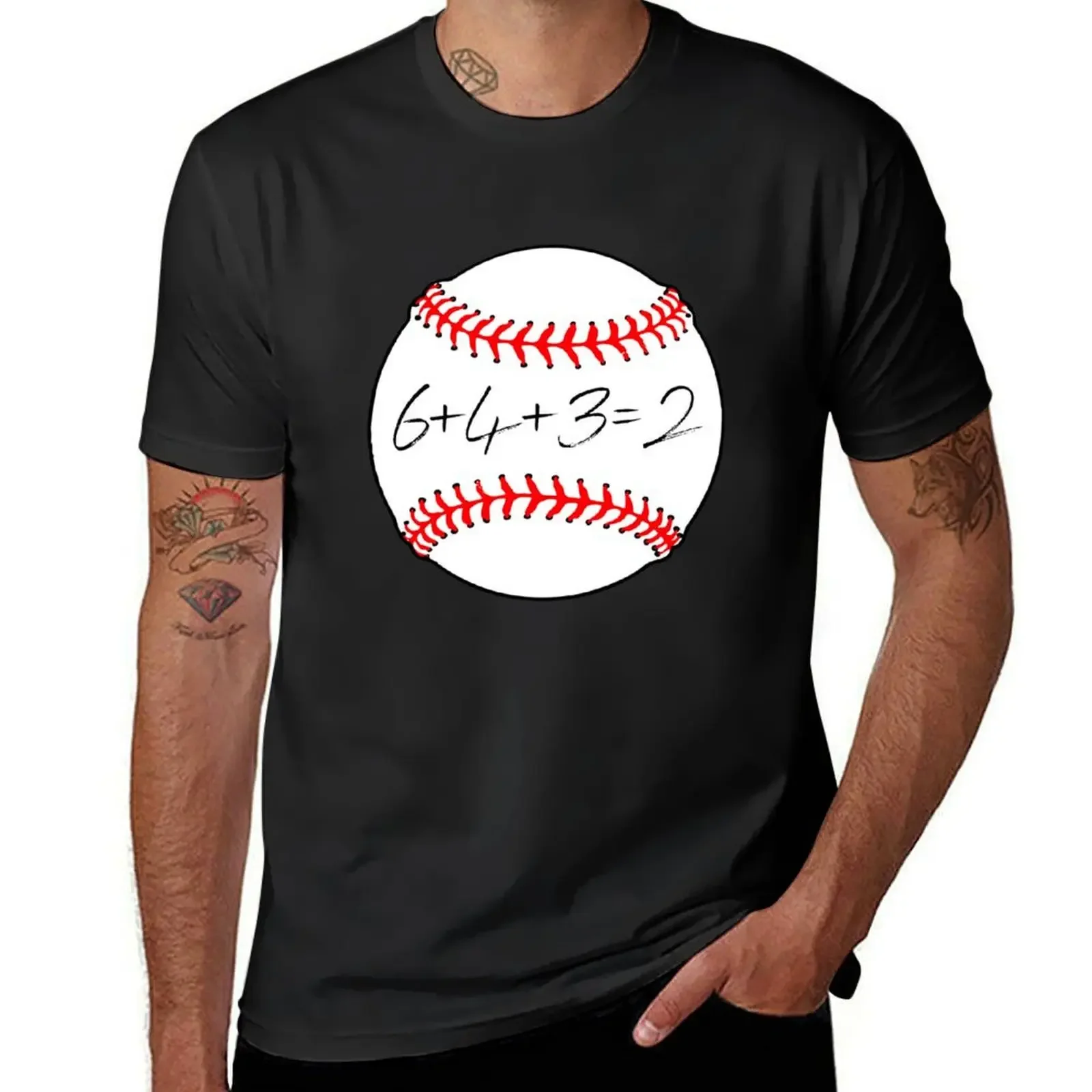 Baseball 6432 Double Play 6+4+3=2 Softball Math T-Shirt T-shirts oversize Aesthetic clothing Luxury man mens t shirt