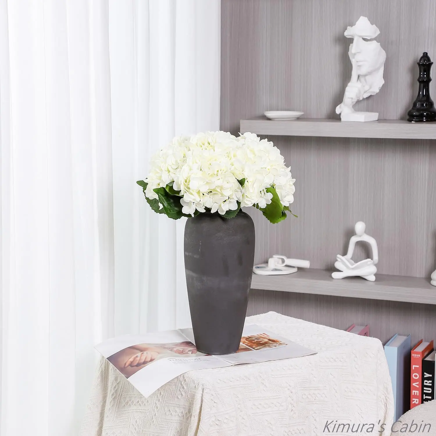 

6pcs White Hydrangea Artificial Flowers 3D Printing Latex Large Hydrangea Bouquet Home Bridal Bouquet Wedding Flowers Decoration