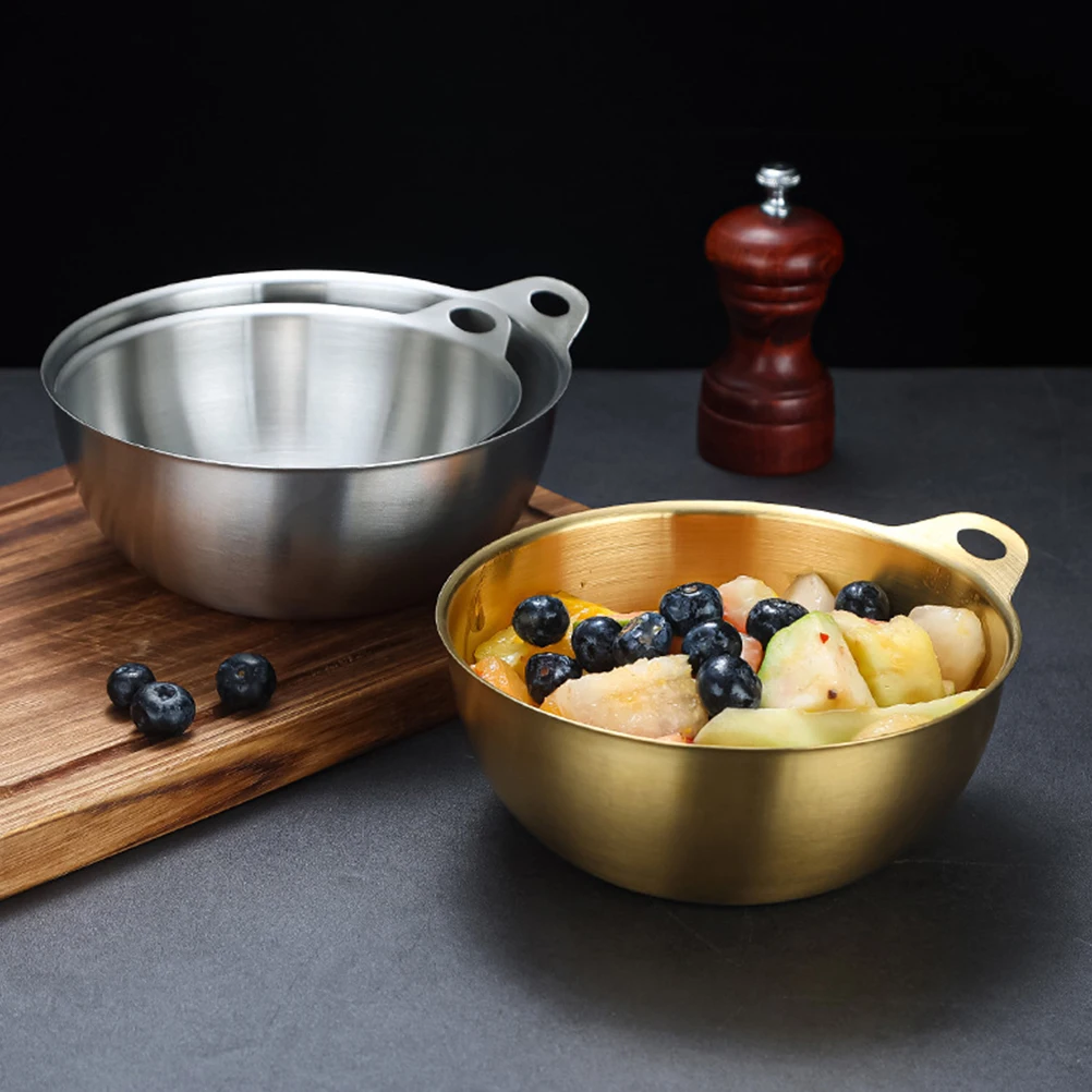 

Stainless Steel Salad Bowl Large Capacity For Fruit Dessert Mixing Home Kitchen Use Serving Bowl Pudding Ice Cream