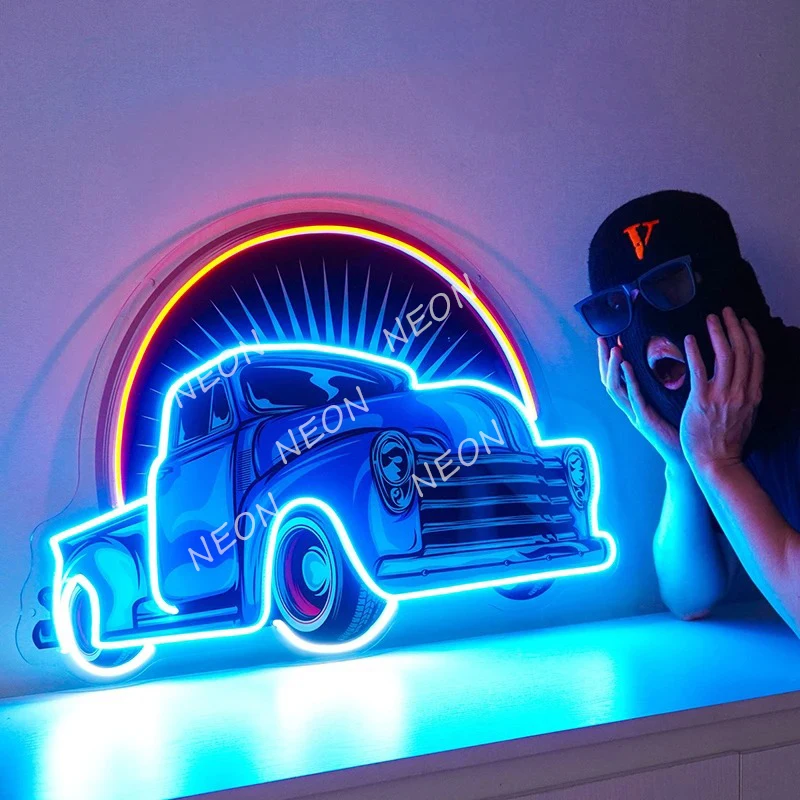 Letrero de neón para coche, luz Pop Art hecha a mano, decoración de pared para dormitorio, sala de estar, Bar y Club personalizados, regalos personalizados