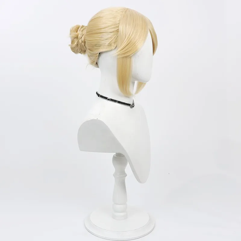 Identity V Hunter Sculptor cosplay wig light yellow updo silicone scalp Halloween gift