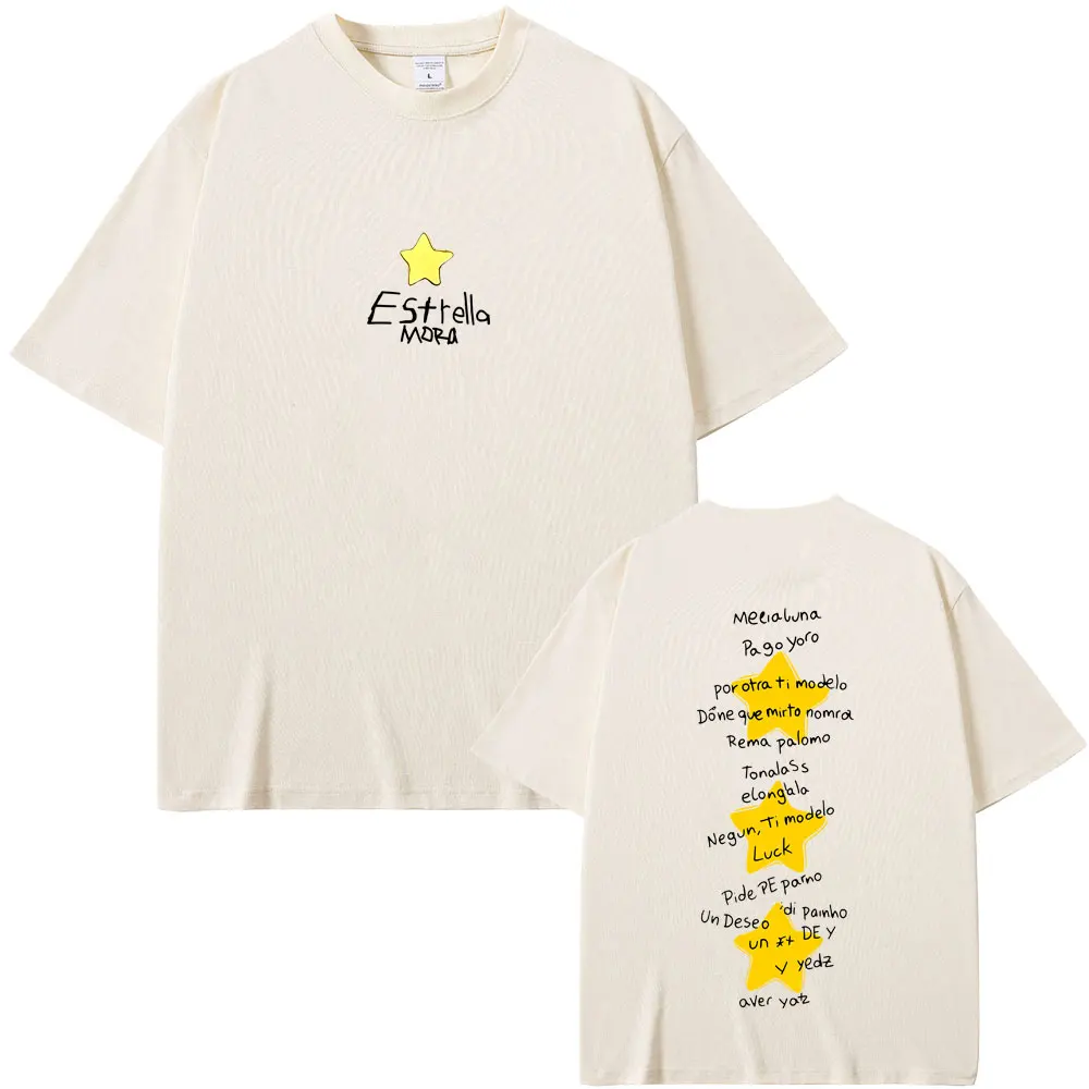 

Rapper Mora Estrella Star Graphic Print T Shirt Men Women Hip Hop Fashion Vintage T-shirt Men's Oversized Short Sleeve T-shirts