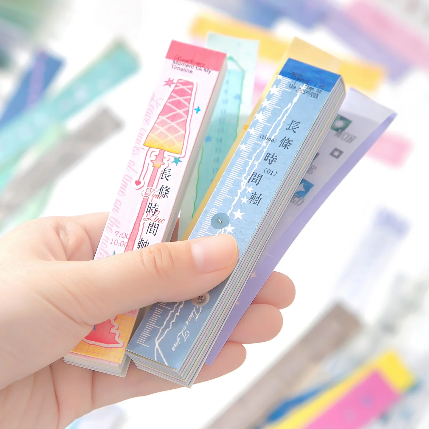 36 Pcs Long Timeline Series Colored Background Paper DIY Diary Decoration Scrapbooking Junk Journal Stationery Supplies Notepad