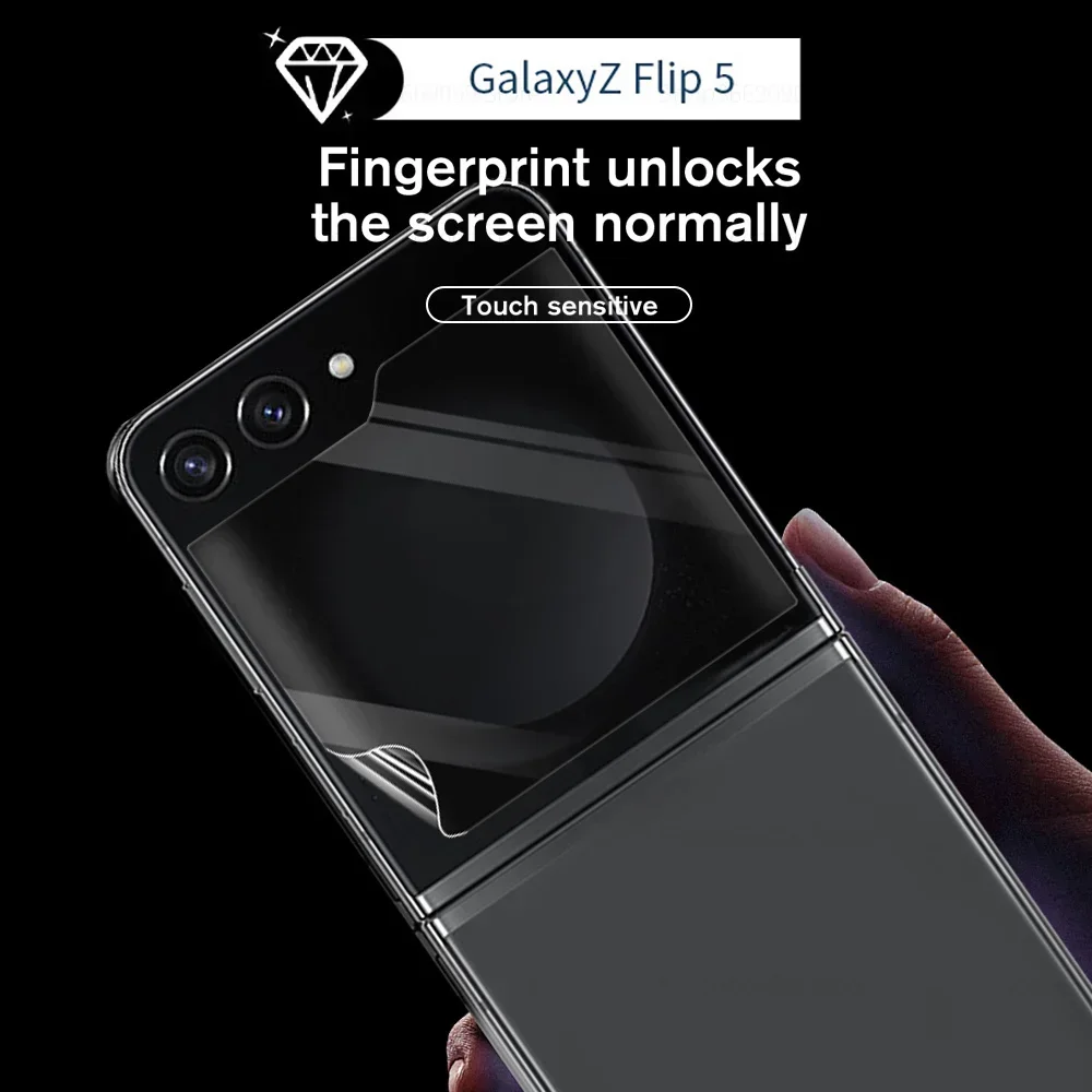 6 en 1 cámara de vidrio privacidad película de hidrogel suave Galaxy Z Flip Protector de pantalla trasera para Samsung Zflip5 Flip6 Zflip 6