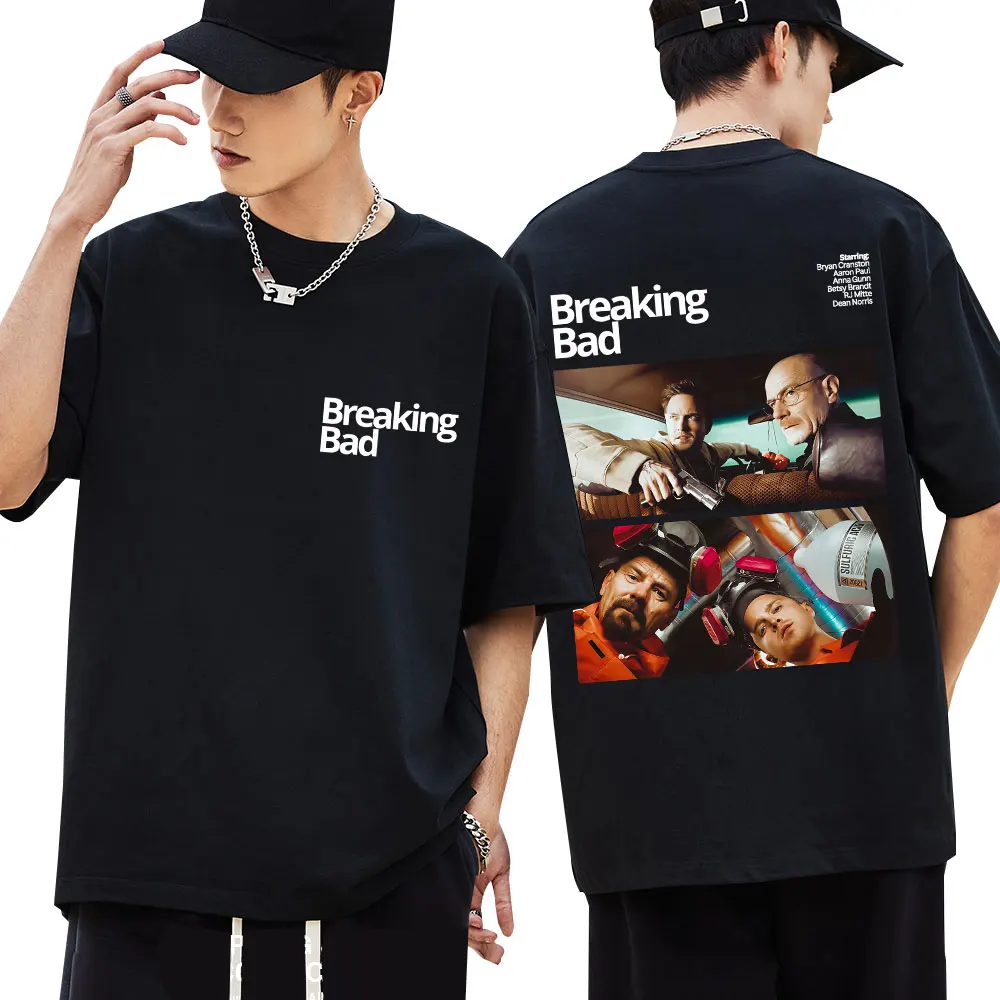 TV Breaking Bad Heisenberg Graphic Tshirt Men Women Vintage Fashion Summer T-Shirt Oversized Cotton Casual T Shirts Streetwear