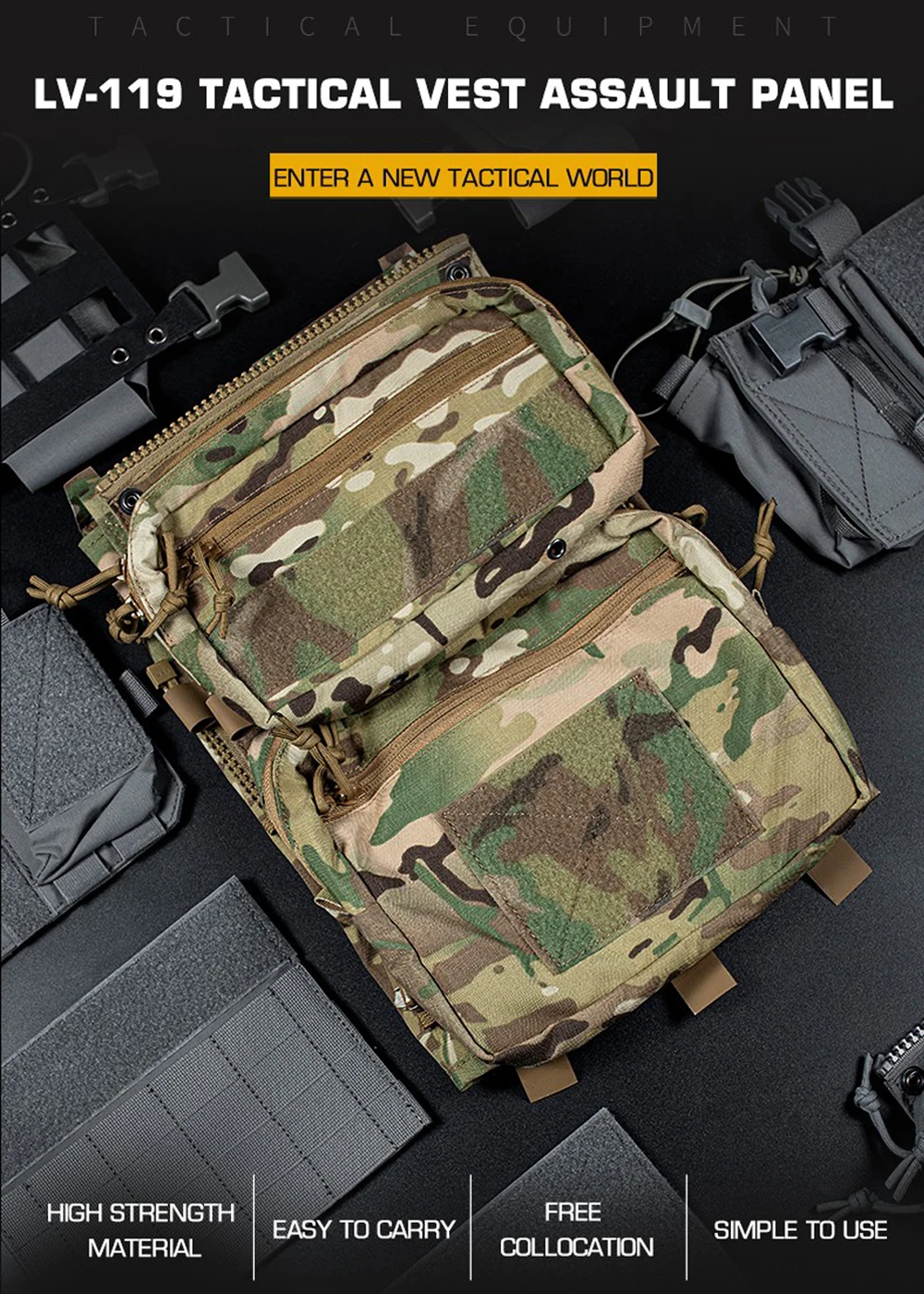 LV119 Tactical Vest Plate Carrier Backpack Assault Back Panel Core