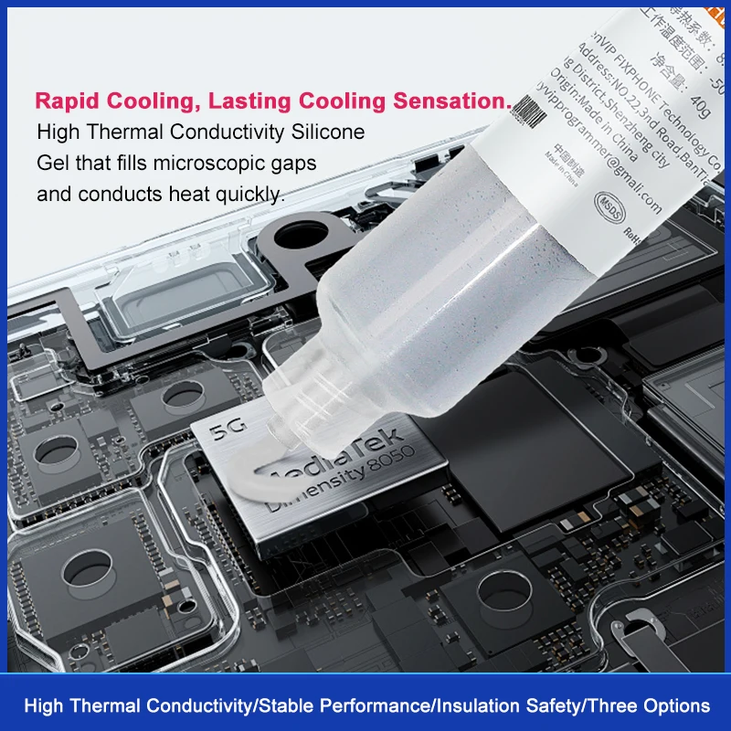PHOENFIX Chip Thermal Conductive Grease Paste Heat Sink Compound 30g 40g For CPU GPU LED COB Heat-dissipating Silicone Plaster
