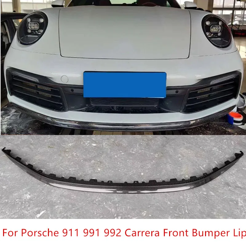 

P Style Carbon Fiber Front Bumper Lip Splitters Chin Spoiler For Porsche 911 992 Carrera S Tuning 2019 2020 2021 2022 2023