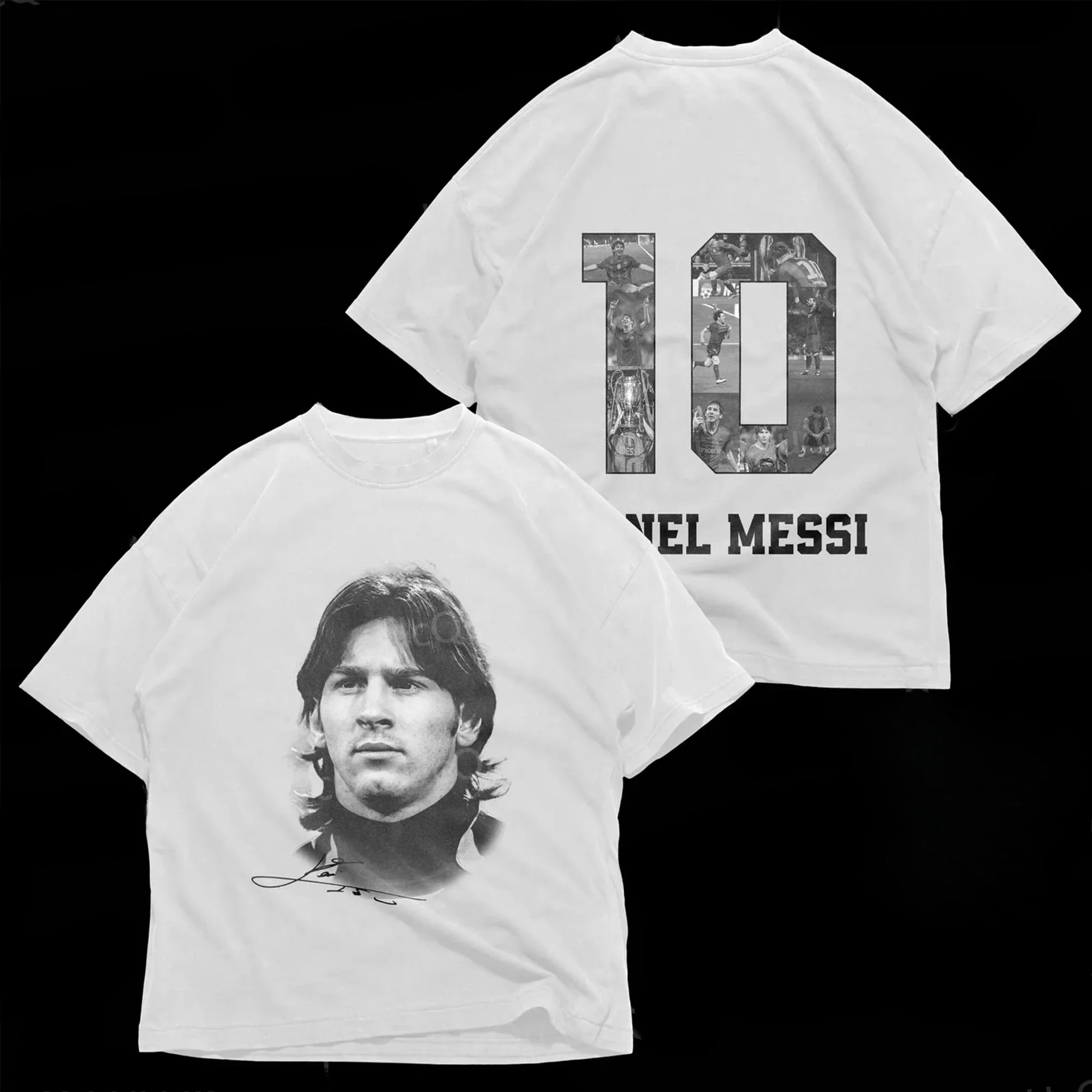 Men distressed Lionel Messi Football T-Shirt