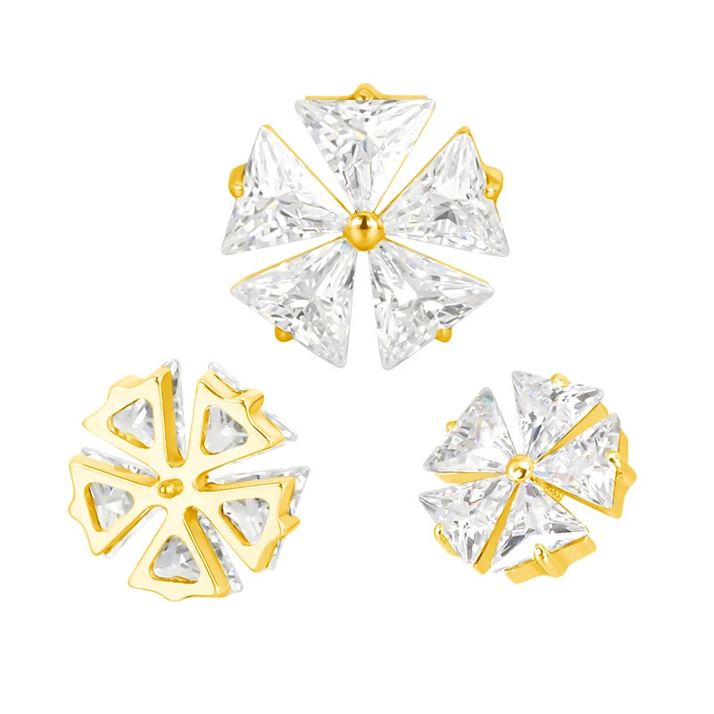 Titanium Ear Studs Earrings with CZ Paved Top