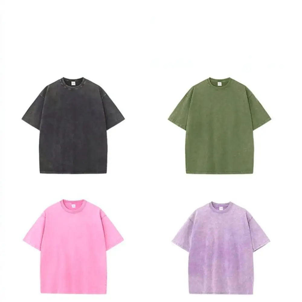 Womens Basic Tee Shirts Pure Cotton Loose Washed O Neck Short Sleeve Summer Casual Tops Soft Breathable Apparel