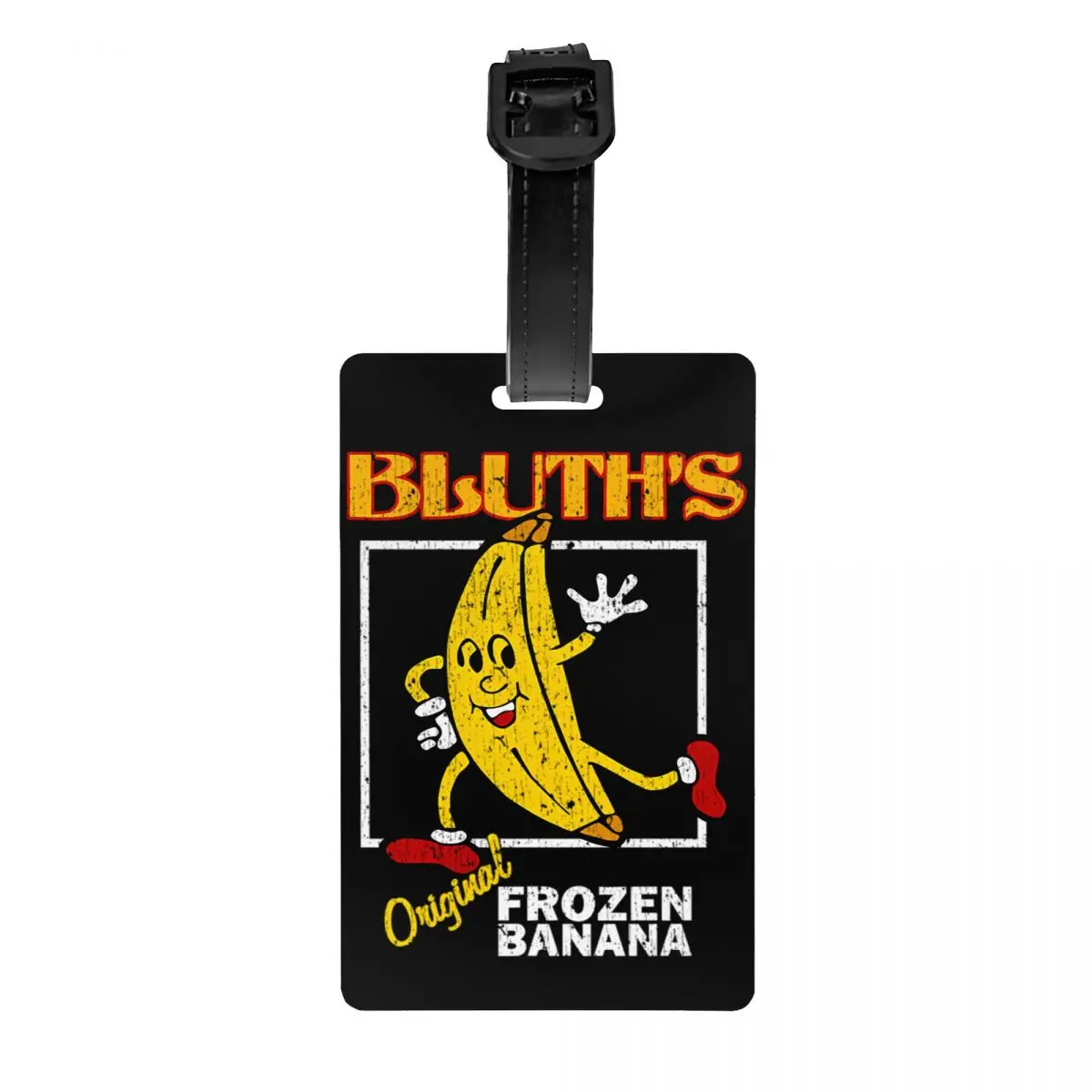 

Custom Arrested Development Bluth's Frozen Banana Luggage Tag With Name Card Privacy Cover ID Label for Travel Bag Suitcase