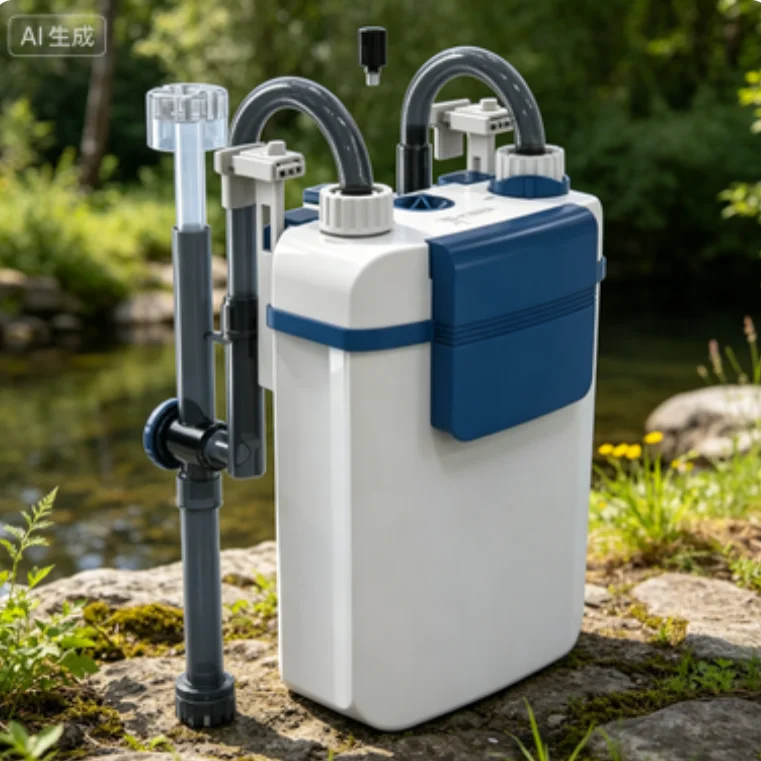 Wall-mounted External Fish Tank Filter Bucket, Small Silent Water Purifier with Circulation System for Aquarium