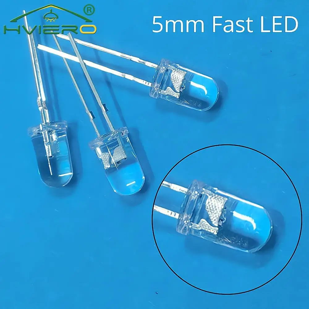 100Pcs F5 5mm Round Light Beads Slow RGB Fast Flash Diode Led Rainbow Multi Color Red Green Blue Emitting Water Clear Lamp