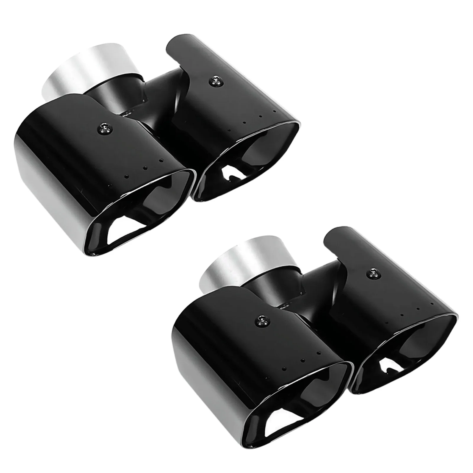 

Exhaust Pipe Trim Set Car Rear Tailpipe Stainless Steel with Decoration Guard Board Fit for Land Rover Defender 90/110/130 20-25